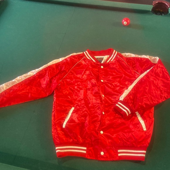 Vintage red satin bomber (!!) - Picture 1 of 7